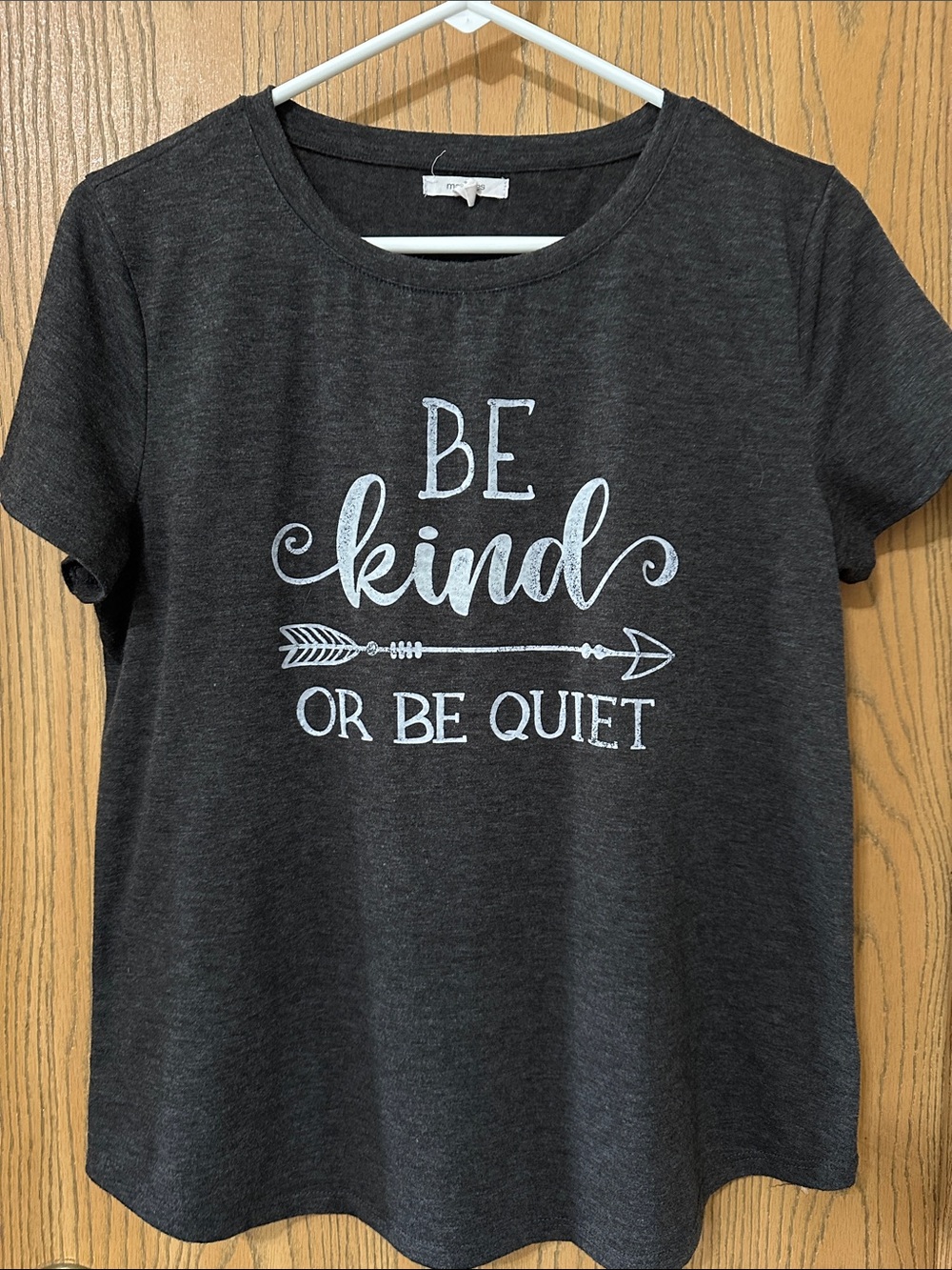 Maurices Dark Charcoal Short Sleeve Tee with White Label